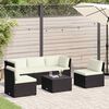 vidaXL 4-delige Loungeset met kussens poly rattan bruin