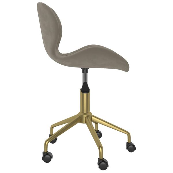 vidaXL Kantoorstoel draaibaar fluweel lichtgrijs