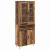 vidaXL Hoge kast met lade Oud Hout 69,5 x 34 x 90 cm Bewerkt hout