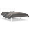 vidaXL Bedframe met hoofdbord metaal wit 140x190 cm