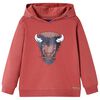 Kindertrui met capuchon 104 roodbruin