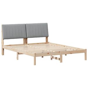 vidaXL Bedframe met hoofdeinde Bruin 150 x 200 cm Massief grenenhout