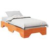 vidaXL Bedframe zonder matras stapelbaar wasbruin 100x200 cm hout