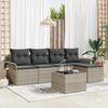 vidaXL Buitensofa met kussen 6 pcs Lichtgrijs poly rattan