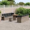 vidaXL Tuin Sofa Set met opslag 11 pcs Grijs Poly riet