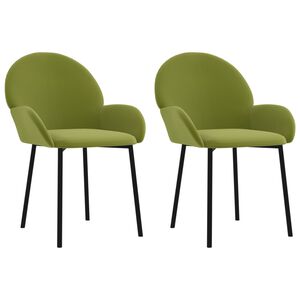 vidaXL Eetkamerstoelen 2 st fluweel lichtgroen