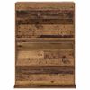 vidaXL Tijdschrift Rek met plank Oudhout 70 x 41 x 96 cm Bewerkt hout