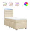 vidaXL Boxspring met matras stof cr&egrave;mekleurig 100x200 cm