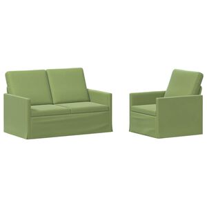 vidaXL Bankstel 2 pcs Lichtgroen fluweel