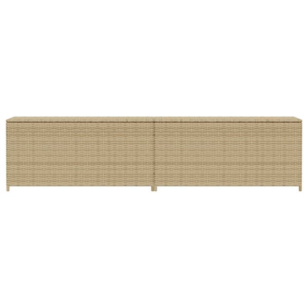 vidaXL Tuinbox met wielen 469 L poly rattan gemengd beige