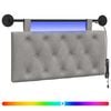vidaXL Hangend hoofdbord Met LED-verlichting Lichtgrijs Fluweel
