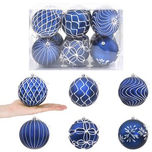 vidaXL Kerstbalset XL 12 st Blauw en Wit 10 cm Polystyreen