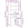 vidaXL Hoge kast Artisan Eiken 69,5 x 34 x 180 cm Bewerkt hout