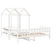 vidaXL Kinderbed met huisje en bankje massief grenenhout wit 80x200 cm
