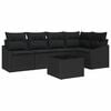 vidaXL Tuinbankenset met kussen met opslag 6 pcs Zwart poly rattan