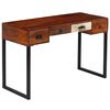 vidaXL Bureau 117x50x76 cm massief acaciahout en echt leer