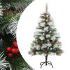vidaXL Kunstkerstboom met scharnieren dennenappels en bessen 120 cm