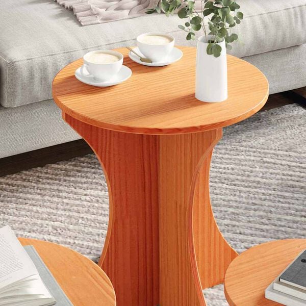 vidaXL Salontafel 3 pcs Wasbruin