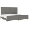 vidaXL Bedframe zonder matras stof donkergrijs 200x200 cm