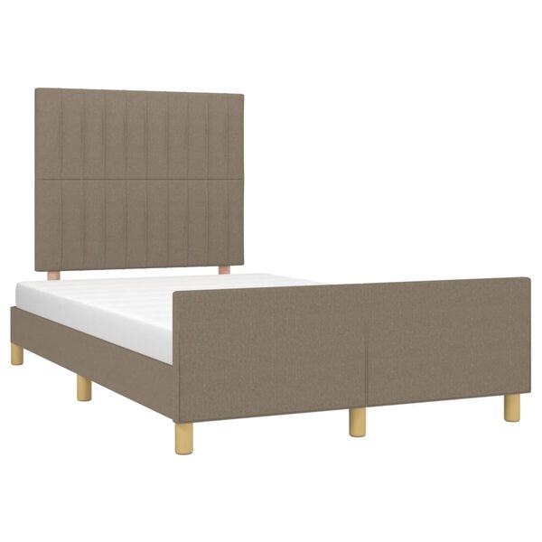 vidaXL Bedframe zonder matras 120x200 cm stof taupe