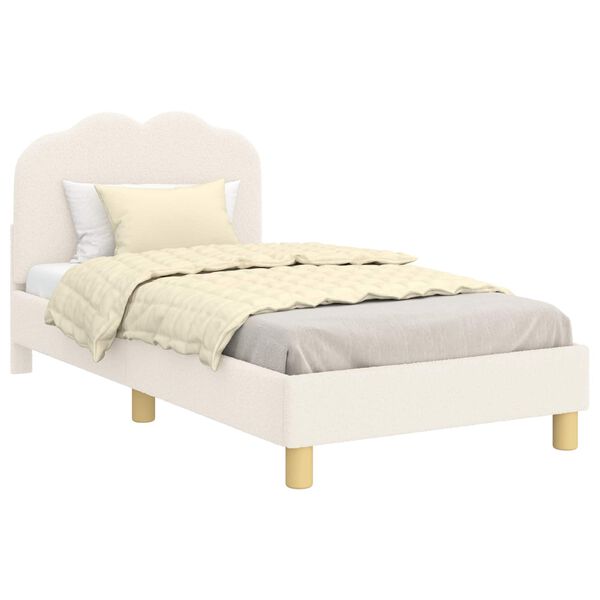 vidaXL Bedframe voor kinderen met hoofdbord Crème 80 x 160 cm
