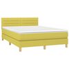 vidaXL Boxspring met matras en LED stof groen 140x200 cm
