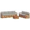 vidaXL Sofa-Sets 8 pcs Natuurlijk en Lichtgrijs Massief Acaciahout