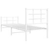 vidaXL Bedframe met hoofd- en voeteneinde metaal wit 80x200 cm