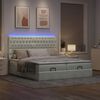 vidaXL Ottoman bed met matrassen en LED's 180x200cm fluweel lichtgrijs
