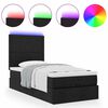 vidaXL Ottoman bed met matras en LED's 90x200cm stof zwart