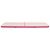 vidaXL Gymnastiekmat met pomp opblaasbaar 700x100x20 cm PVC roze