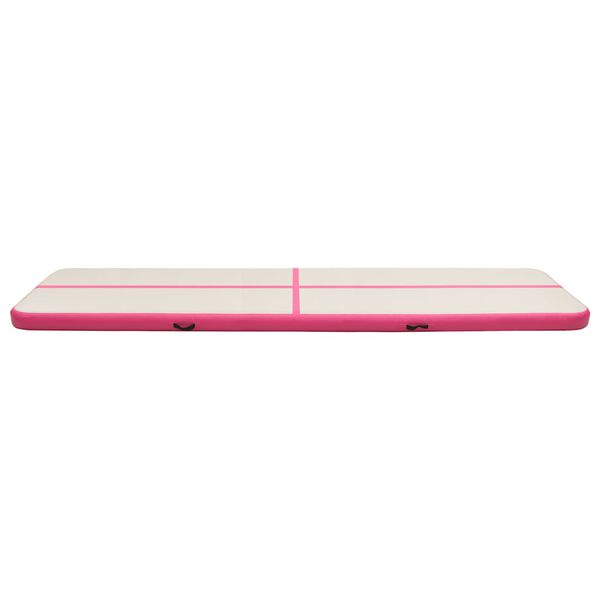 vidaXL Gymnastiekmat met pomp opblaasbaar 700x100x20 cm PVC roze