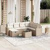 vidaXL 8-delige Loungeset met kussens poly rattan beige