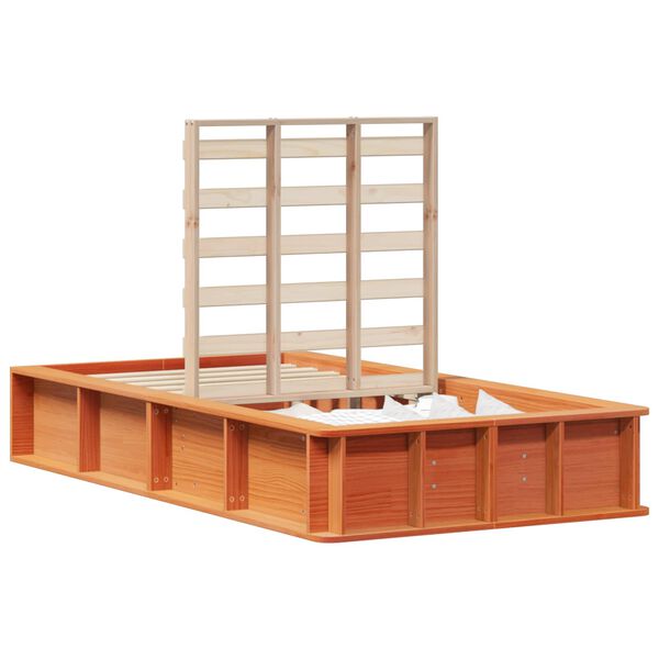 vidaXL Bedframe Wasbruin 75 x 190 cm Massief grenenhout