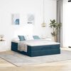 vidaXL Ottoman bed met matras 140x190cm fluweel donkerblauw