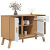 vidaXL Dressoir OLDEN 114x43x73,5 cm massief grenenhout wit en bruin