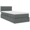 vidaXL Opbergbed met LED met matras Donkergrijs 90 x 190 cm Stof