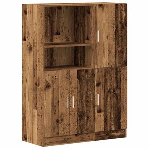 vidaXL 2-delige Keukenkastenset bewerkt hout oud houtkleurig
