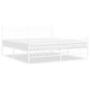 vidaXL Bedframe met hoofd- en voeteneinde metaal wit 183x213 cm
