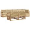 vidaXL Buiten bankenset met kussen 7 pcs Wit en Beige Polyester