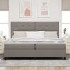 vidaXL Boxspringbed met matras met hoofdeinde Taupe 200 x 200 cm Stof