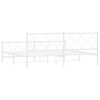 vidaXL Bedframe met hoofd- en voeteneinde metaal wit 200x200 cm