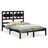 vidaXL Bedframe massief hout zwart 120x200 cm