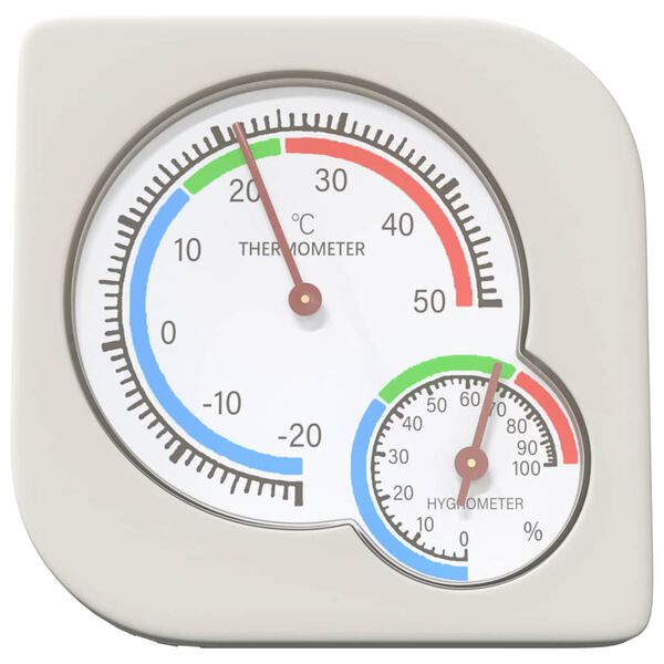 vidaXL Thermo Hygrometer Wit 7,5 x 7,5 x 1,2 cm ABS