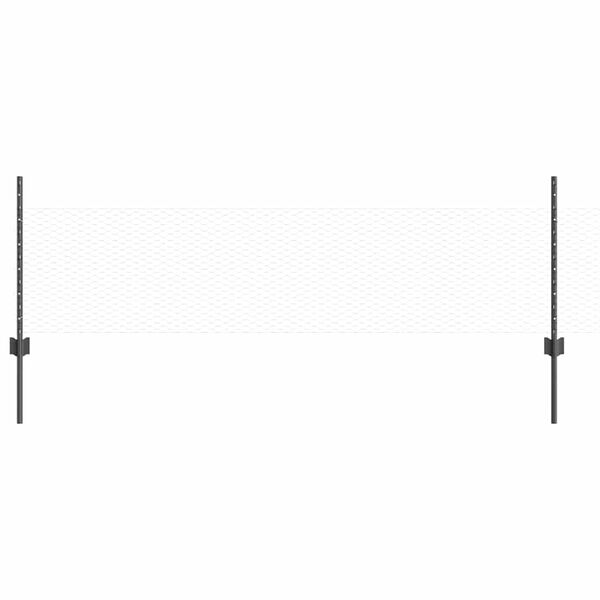 vidaXL Hek met Paal Grijs 0,5 x 10 m Staal en PVC