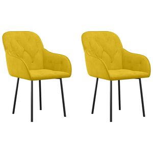 vidaXL Eetkamerstoelen 2 st fluweel geel