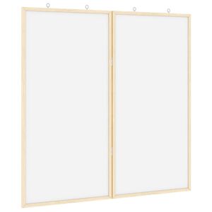vidaXL Bulletinbord 80 x 80 x 1.4 cm Massief grenenhout Wit Opvouwbaar