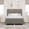vidaXL Boxspringbed met Matras Donkergrijs 90x190 cm Taupe Stof