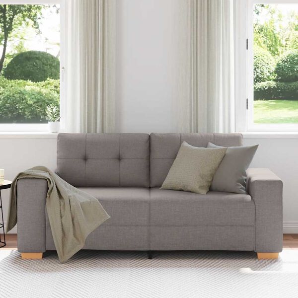 vidaXL Loveseat Bank Taupe 140 cm Stof