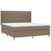 vidaXL Boxspring met matras stof taupe 160x200 cm